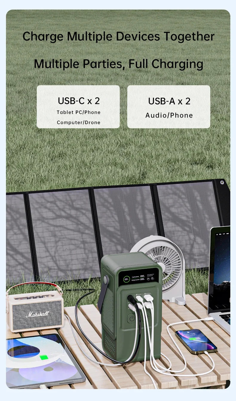 Portable Power Bank 192Wh Camping LiFePO4 Battery PD3.1 140W Ultra Fast Charging DC Solar Supply Generator